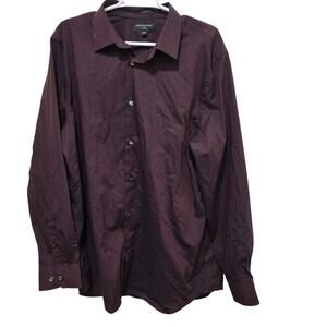 Banana republic factory shirt mens size xl burgundy standard fit non iron dress